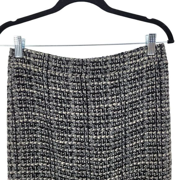 J. Crew Wool Tweed The Pencil Skirt 0 Gray‎ Black Twee Plaid Academia Career - Picture 5 of 9